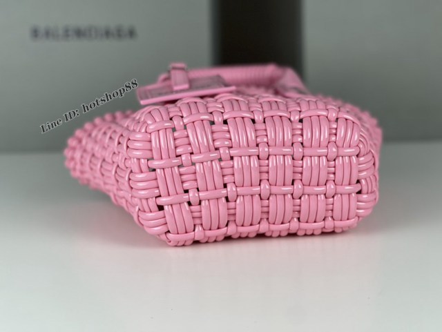 Balenciaga專櫃爆款漆面人造皮革編織敞口托特包 巴黎世家小號Bistro菜籃子包 款號：080808 fyj1277